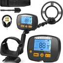 Professional Metal Detector For Adults - 12" Deep Detection, Waterproof DSP Technology, Lightweight Design for Beach, Yard & Treasure Hunting (Dark Gray Black)