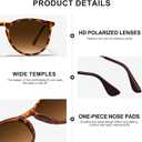 STGATN Vintage Round Sunglasses for Women Polarized UV Protection, Trendy Retro Designer Style ST028 (1. Matte Tortoises Frame Gradient Brown Lens)