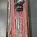 Tepemccu Expandable Gymnastics Bars, Adjustable Height Gymnastic Horizontal Bars, Children Folding Training Bar for Kids (Pink with mat)