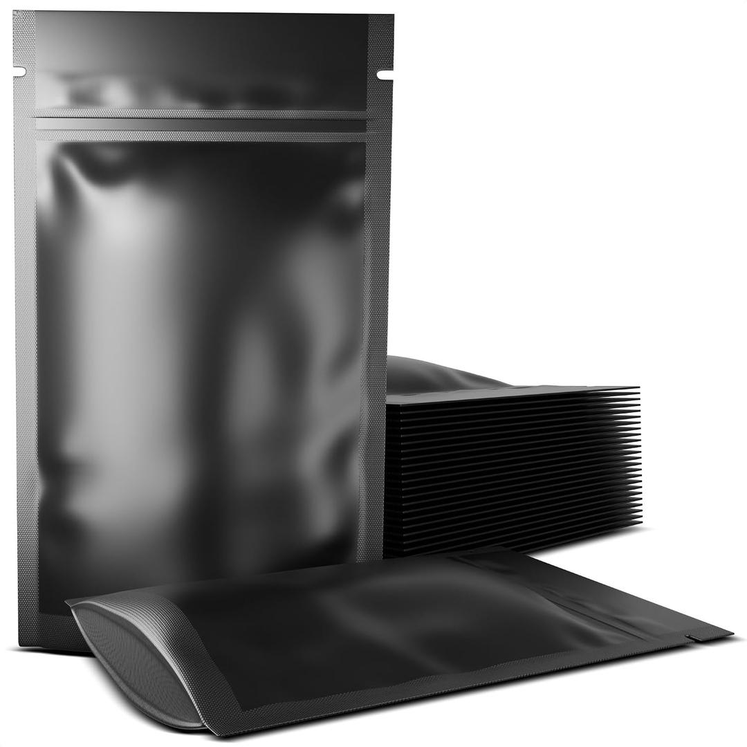 3 x 100Pcs Black Mylar Bags for Food Storage - Smell Proof Bag Small Ziplock Bag Organizer Kitchen Storage Small Jewelry Bags - 6x4 Heat Seal Bags Mylar Food Storage Bags Resealable Bags Candy Bags