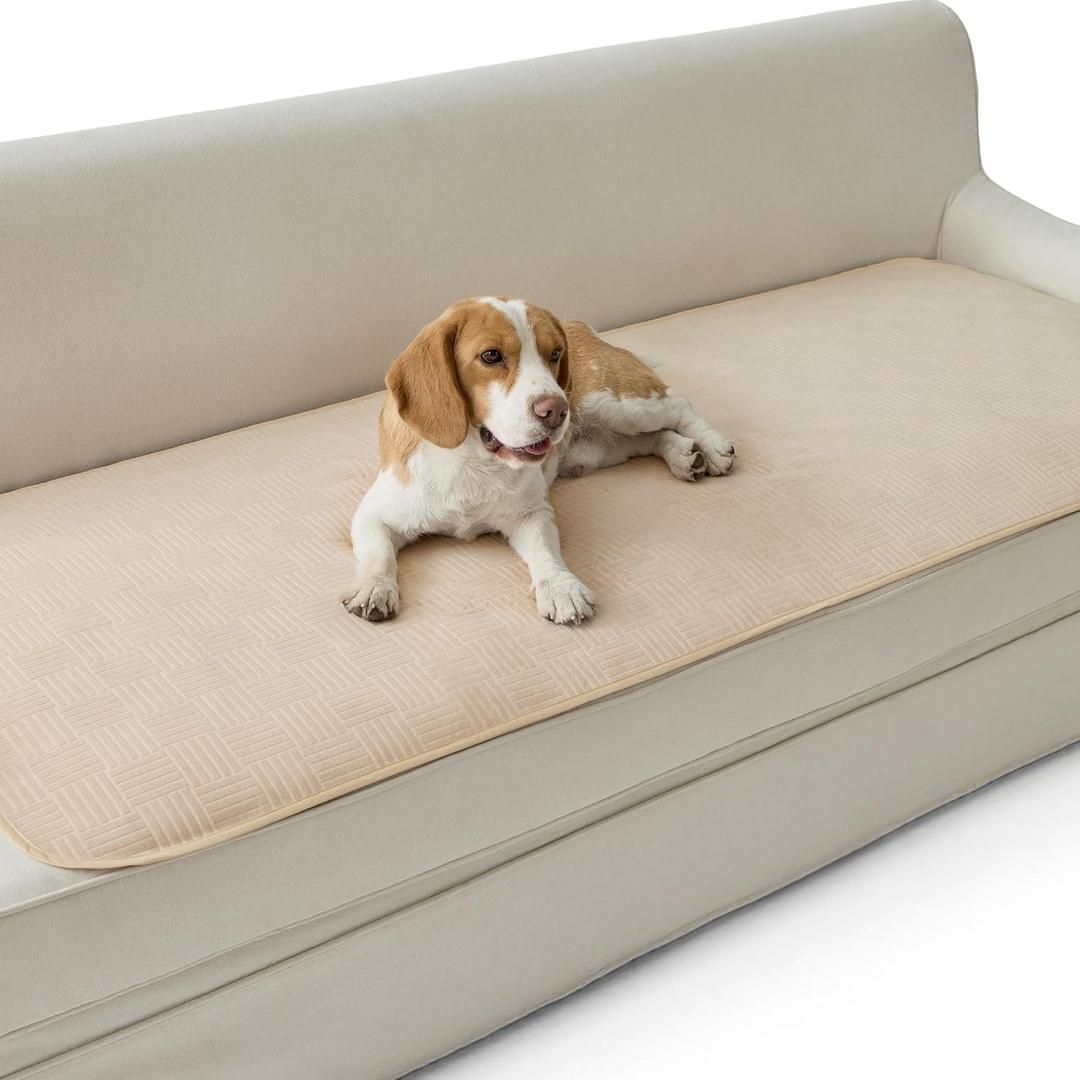 Bedsure Waterproof Couch Cover for Dogs Washable - Waterproof Blanket for Couch Sofa Cozy, Lightweight Furniture Protector for Pet Cat Quick Drying Puppy, Sandy Tan, 30x70IN