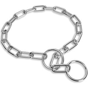 Silver Dog Chain Collar,Heavy Duty Chew Proof Stainless Steel Long Link Fur Saver Dog Training Collar | No-Pull Slip Chain for Small Medium Dogs for Easy Control | 46cm (16in)