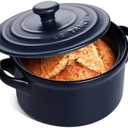 LE TAUCI 3 Quart Ceramic Dutch Oven - Lightweight, Non-Toxic, No Seasoning Needed- Oven, Microwave & Dishwasher Safe, Dutch Oven Pot with Lid for Sourdough, Soup & Stew, Midnight Blue