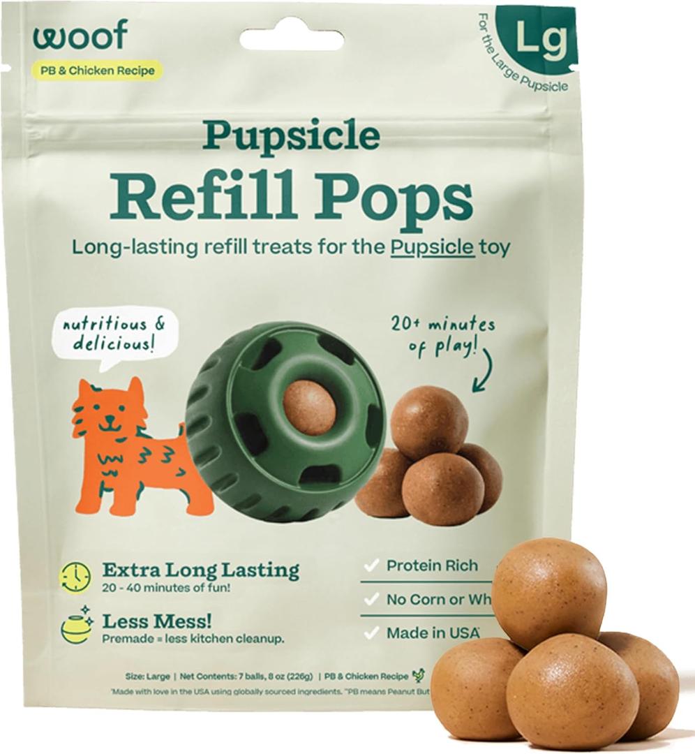 Woof Pupsicle Pops - Premade Long Lasting Dog Pupsicle Pop Treats, Best By: 09/23/26