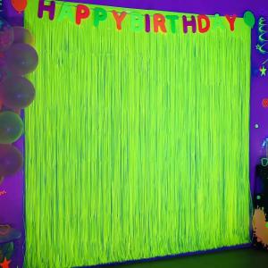 3 Pack 3.28ft x 6.56ft Glow in The Dark Party Decor Supplies for Wedding Birthday Baby Shower Bachelorette Banners DecorationsFluorescent Macaron Yello