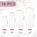 6/8/10 Inch Tall Glass Cylinder Vases Set, Candle Holders & Wedding Centerpiece for Home Table Decor, 3 PCS Elegant Clear Flower Vase for Bouquet, Housewarming Gifts