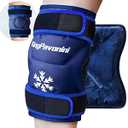 KingPavonini XXL Knee Ice Pack Wrap Around Entire Knee After Surgery, Large Reusable Gel Ice Pack for Injuries, Pain Relief, Swelling, Sports Injuries, 1 Pack, Blue 