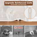 Reinforced 48" Extra Tall X 100" Extra Long Baby Gates for Wide Openings Retractable Baby Gates Extra Wide Dog Gates Indoor Mesh Gates for Dogs Tall Pet Gates for Doorways Mesh Cat Gate, White
