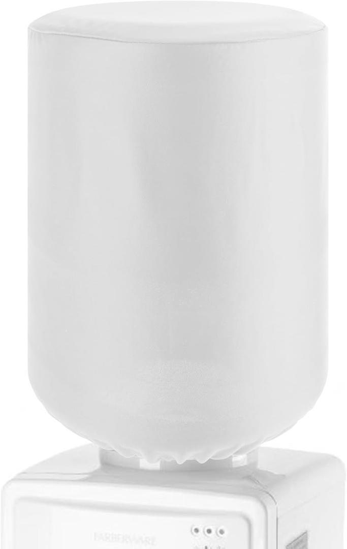 Water Dispenser Barrel Cover for 5 Gallon Water Bottle, Fabric Water Cooler Covers, Elastic Fabric Bucket Decor Protector Cover, Reusable Furniture Standard Protector -White