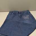 Forever 21 Women's Denim with Rhinestone Bows and Studs (8, Blue)