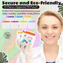 Sherr 35 Pcs Pill Pouch Bags Zippered Pill Pouch Set Reusable Translucent Medicine Organizer Self Sealing Medicine Organizer Travel Plastic Bags with Slide Lock for Storage(Bright,Bright Colors)