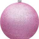 Zubebe 6 Pcs 8" Extra Large Outdoors Christmas Balls Ornaments Jumbo Oversized Christmas Tree Decorations Giant Hanging Xmas Plastic Balls Ornaments for Lawn Yard Decoration (Glitter Pink)