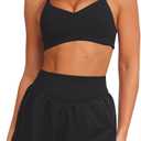 LASLULU Womens Ribbed High Waisted Gym Shorts Running Shorts Zip Pocket (Black, M)