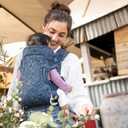 Infantino Flip 4-in-1 Convertible Baby Carrier, Adjustable, Ergonomic Hands Free Babywearing, Registry Essential, Carrier for Newborn to Toddler, Floral Navy