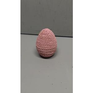 HH 5IN WOVEN RESIN EGG DECOR PINK