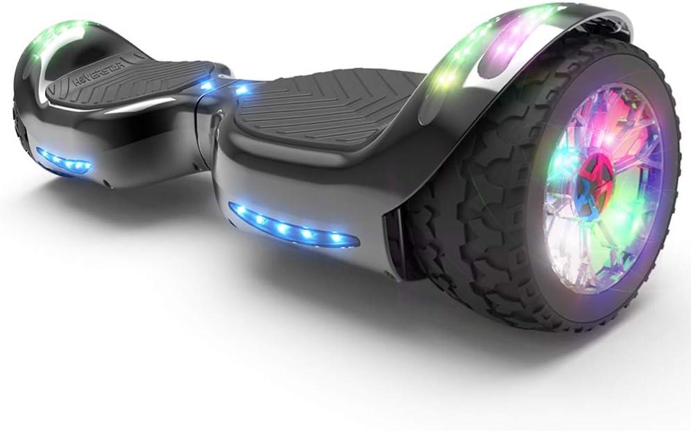 HOVERSTAR All-New HS2.0 Hoverboard All-Terrain Two-Wheel Self Balancing Flash Wheel Electric Scooter with Wireless Bluetooth Speaker (Chrome Black)