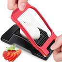 3 x Egg Slicer for Hard Boiled Eggs,Stainless Steel Wire Multipurpose Egg Cutter Strawberry Slicer Tomato Slicers for Home Use (Black Red)