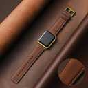 SUNFWR Leather Bands Compatible with Apple Watch Band 41mm 40mm 38mm 42mm(series 11 10) for Men Women, Top Grain Genuine Leather Replacement Strap for iWatch SE 3 2 1, Series 11 10 9 8 7 6 5 4 3 2 1