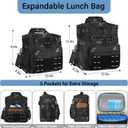 Lunch Box Cooler Bag - Insulated Tactical Lunchbox for Men - Large Lunch Pail or Adults Work Outdoor Shifts Trips Black Camo 16L