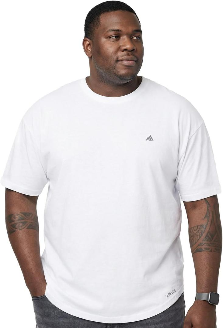 Big and Tall Ultra Soft Bamboo Viscose Loose Fit Plain T-Shirts Cooling Lightweight Workout Mositure Wicking Tee (White, XL)