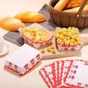 50pcs Cherry Food Trays, Kraft Paper Food Holder Trays Cherry Serving Snack Boats Birthday Paper Serving Hot Dog Plates Fruit Theme Party Supplies for Birthday Decorations