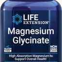 Life Extension Magnesium Glycinate, Heart Health, Bone Health, Nerve and Muscle Support, Highly absorbable, Gluten-Free, Non-GMO, Vegetarian, 90 Capsules (EXP 06/01/28)