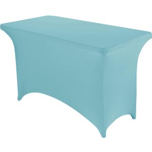 Peomeise 4FT Spandex Table Cover Rectangular Stretch Spandex Tablecloth (Aqua,4FT)