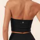 SUUKSESS Women Padded Halter Sports Bra Backless Longline Workout Crop Tank Tops (Black, S)