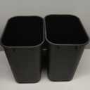 Amazon Basics Small Trash Can, Rectangular Commercial Office Wastebasket, 3 Gallon (Pack Of 2), Black