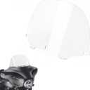 Amazicha Clear 13" Windshield Round Windscreen Wind Splitter Wind Deflector Compatible for 1996-2013 Harley Davidson Touring Electra Glide Ultra Classic Street Glide Ultra limited Tri Glide FLHT FLHX