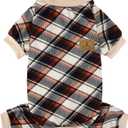 XPUDAC Dog Pajamas Soft Strechy Plaid Doggie Clothes for Small Medium Girl Boy Cat Apparel-Medium (Medium(Chest-16"))