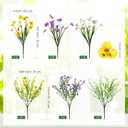 54 Bundles Artificial Flowers for Outdoor, 36 Pansy+18 Eucalyptus Camellia Silk Faux Flowers, Realistic Artificial Plants for Porch Garden Patio Yard Window Box and Home Decoration