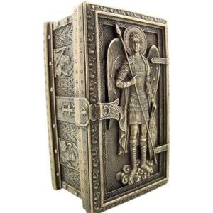 Archangel Saint St Michael Cold Cast Bronze Rosary Relic or Keepsake Case Framed Trinket Box