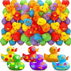 Lenwen 48 Pcs Christmas Rubber Ducks 2" Themed Rubber Ducks Bulk Party Gifts for Birthday Baby Showers Accessories Christmas Halloween Thanksgiving Party Supply