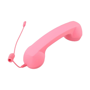 Retro Phone Handset for iPhone & Android,2026 New Cell Phone Receiver with Microphone & Speaker,Classic Vintage Old School Telephone Receiver for Mobile Phones,90s Style Prop for Photos (Pink)