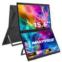 Maxfree M3 Laptop Screen Extender, 1080P FHD 15.6" Portable Dual Monitor with Type-C, HDMI, Plug & Play, VESA Mountable, Folding Dual Monitor for Laptop/PC/Windows/Mac(M1/M2/M3 Chip)/Phone/Ps4/Switch Dark Black