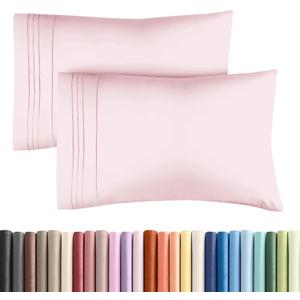 King Pillow Cases Set of 2 - Ultra Soft Hotel Quality Pillowcase Covers - Comfy, Cozy & Wrinkle Free - Shrinkage and Fade Resistant - Machine Washable Pillow Protectors - 2 Piece Set - Lavender Pink