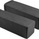 2 Pack Couch Arm Rest Pillow, 6''x6''x20'' Faux Leather Waterproof Cover, High Density Foam Armrest Cushion, Removable & Washable Elbow Support for Sofa, Bed, and Armchair (Black)