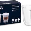 De'Longhi DeLonghi Double Walled Thermo Latte Glasses, Set of 2, 2 Count (Pack of 1), Clear, 330 milliliters