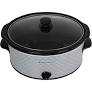 West Bend Slow Cooker 6-Quart Manual Crockery Style with Dishwasher Safe Oval Ceramic Crockpot and Glass Lid Two Temperature Settings Plus Keep Warm, 330-Watts, Silver