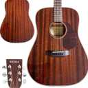 SIGMA 41 Acoustic Guitar, Dreadnought, 4/4 Full-Size, with Name Brand EXP16 Strings, Solid Mahogany Top, Natural Gloss, Mahogany Back & Sides, Right(30D)