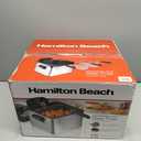 Hamilton Beach Electric Deep Fryer with 3 Baskets and Lid, 4.5 Liters / 19 Cups Oil Capacity, Temperature Control, View Window, Professional Style, 1800 Watts, Stainless Steel (35034)