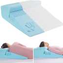 HOMBYS Memory Foam Wedge Pillow for Back and Side Sleepers, Extra Large 31 x 23 inch Supportive Pillow, Wave-Shaped with Cut Lines, Removable & Washable Pillow Cover (White, 31"x23.6"x10")