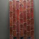 3D Faux Brick Wall Panels 37.8 x 18.9 - 10 Sheets, Covers 4.6 sqm / 49.6 sq ft - Decorative Artificial PVC Wall Panels for Cladding - Kitchen, Living Room, Bedroom, Office - Deep Red Brick