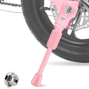 LEICHTEN Kickstand for Kids Bike, Kids Bike Kickstand for 12/14/16/18/20 Inch Wheel Children's Bicycle Single-Side Kick Stand Rear Mount Bikes Support Racks for Girls and Boys Bike, Non-adjustable (Pink)