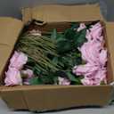 50 PCS Pink Roses Artificial Flowers, Fake Roses with Stem Realistic Silk Roses for DIY Wedding Bouquets Table Centerpieces Arrangements Baby Shower Birthday Home Decor Valentine's Day Gift for Her
