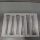 Hewory Glass Bud Vases for Centerpieces Set of 6, Handmade Modern Clear Small Skinny Decorative Single Flower Vase, Minimalist Slim Floral Vase for Home Wedding Party Events Table Decor, 9.64"