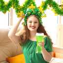 66FT Glitter St.Patrick's Day Tinsel Garland Decorations Gold Shamrock Clover Metallic Twist Garland Decor for St Patricks Day Irish Festival Party Tree Mantle Office Parade Floats Ornaments