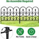 AMAGABELI GARDEN & HOME 5 Panels 32in(H)10ft(L) Decorative Garden Fences and Borders for Dogs No Dig Rustproof Metal Fence Panels Garden Edging Border Animal Barrier Fencing for Flower Beds Black