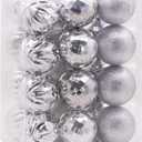 Hallmark Silver Christmas Balls Christmas Ornaments, Set of 24